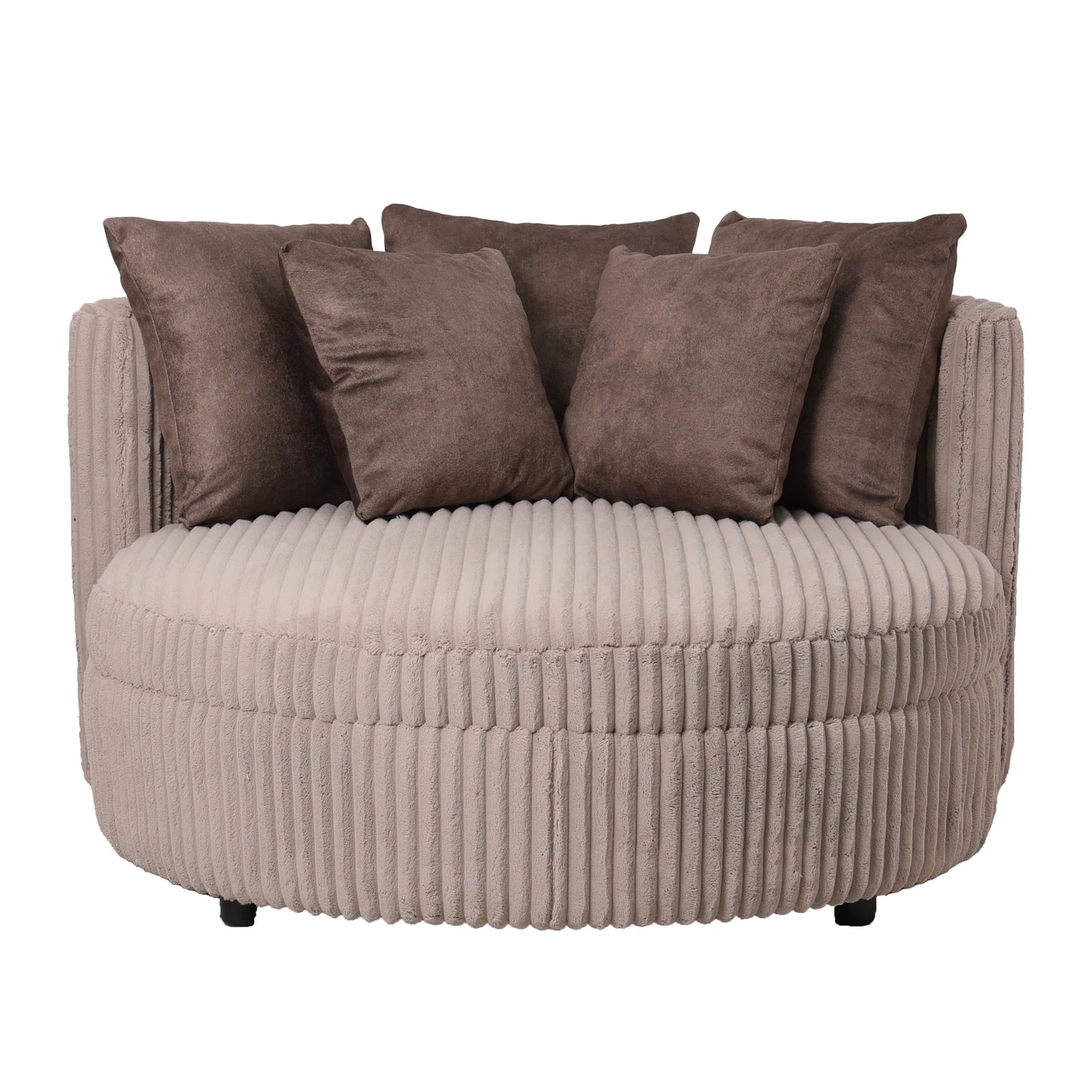 Fayen Taupe Fauteuil Ambience 4 Mink 5 Pillows