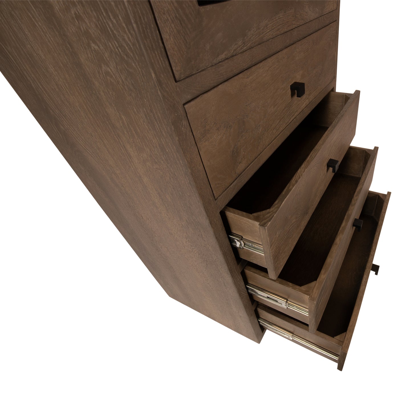 Oak Cabinet Armarium 1 Door 4 Drawers Glay