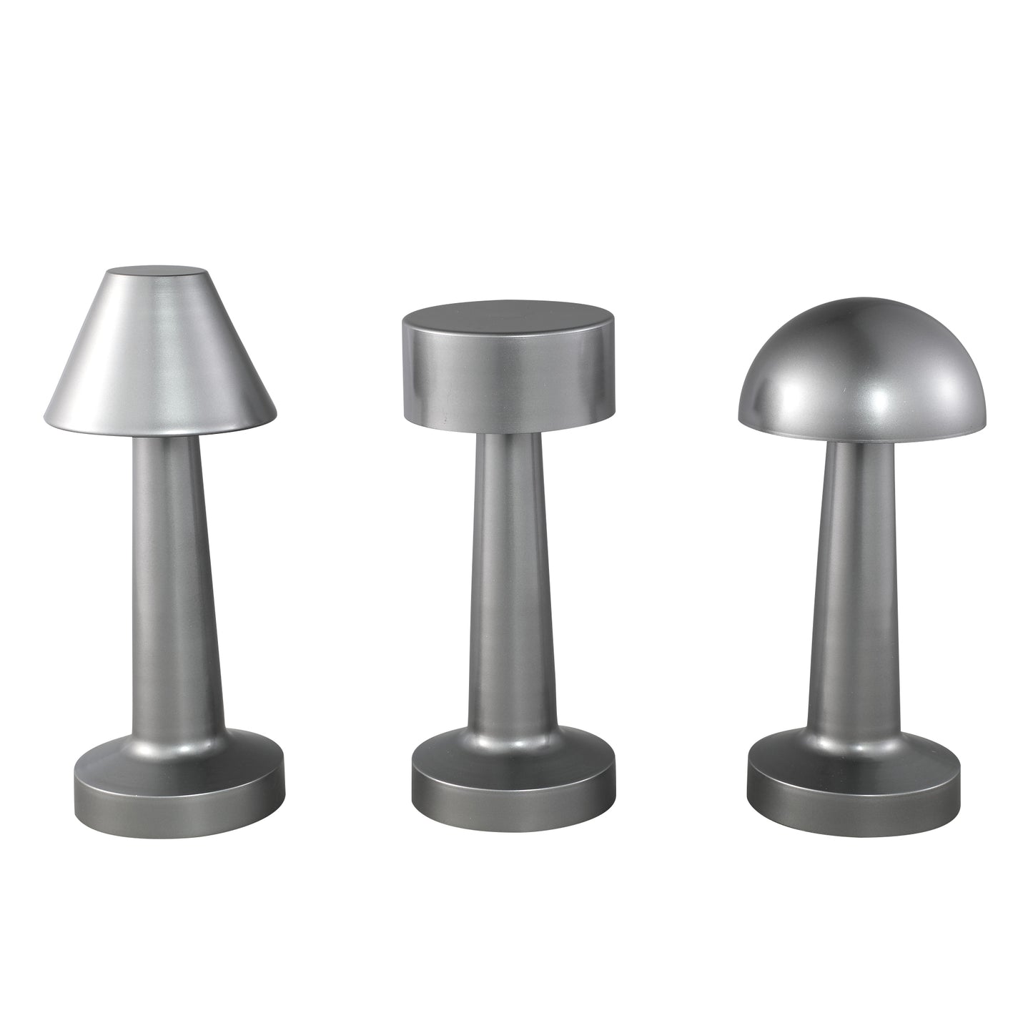 SaraAnn Zilveren Aluminium LED Tafellamp met Ronde Kap 23x9x9 cm
