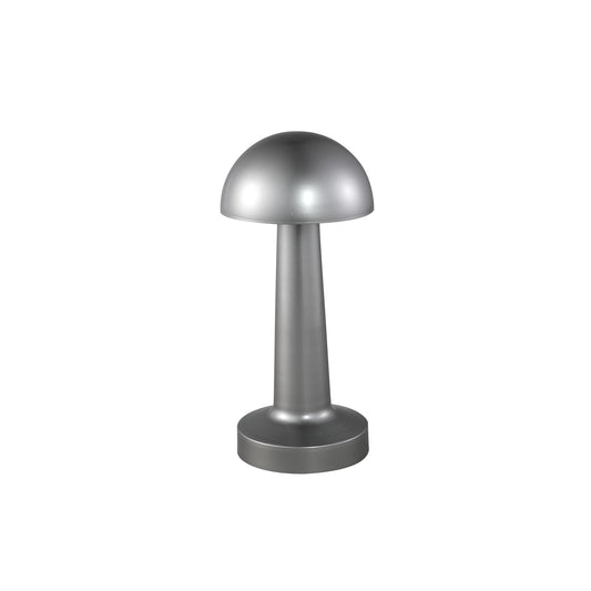 SaraAnn Zilveren Aluminium LED Tafellamp met Ronde Kap 23x9x9 cm