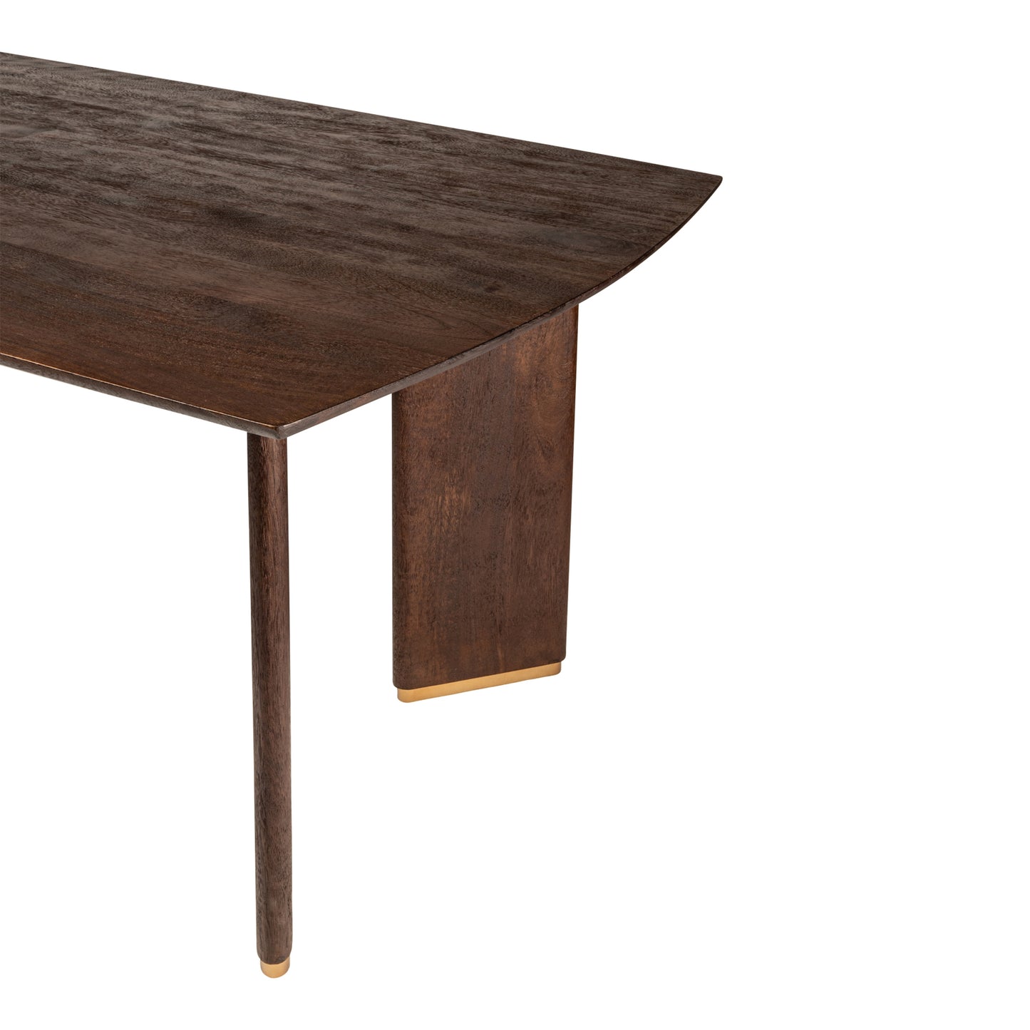 Liber Bruine Mangohout Eettafel 200cm Gouden Poten 77x200x100 cm