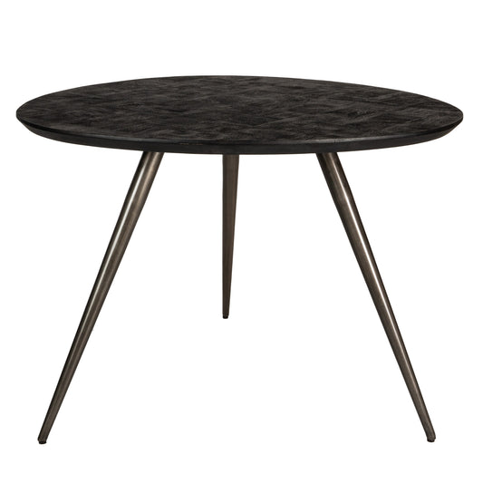 Fieron Black Wooden Dining Table Organic Round