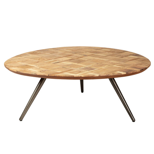 Fieron Natural Wooden Coffee Table Organic Round