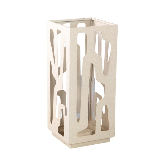 Dewey Cream Iron Square Stormlight With Glass L