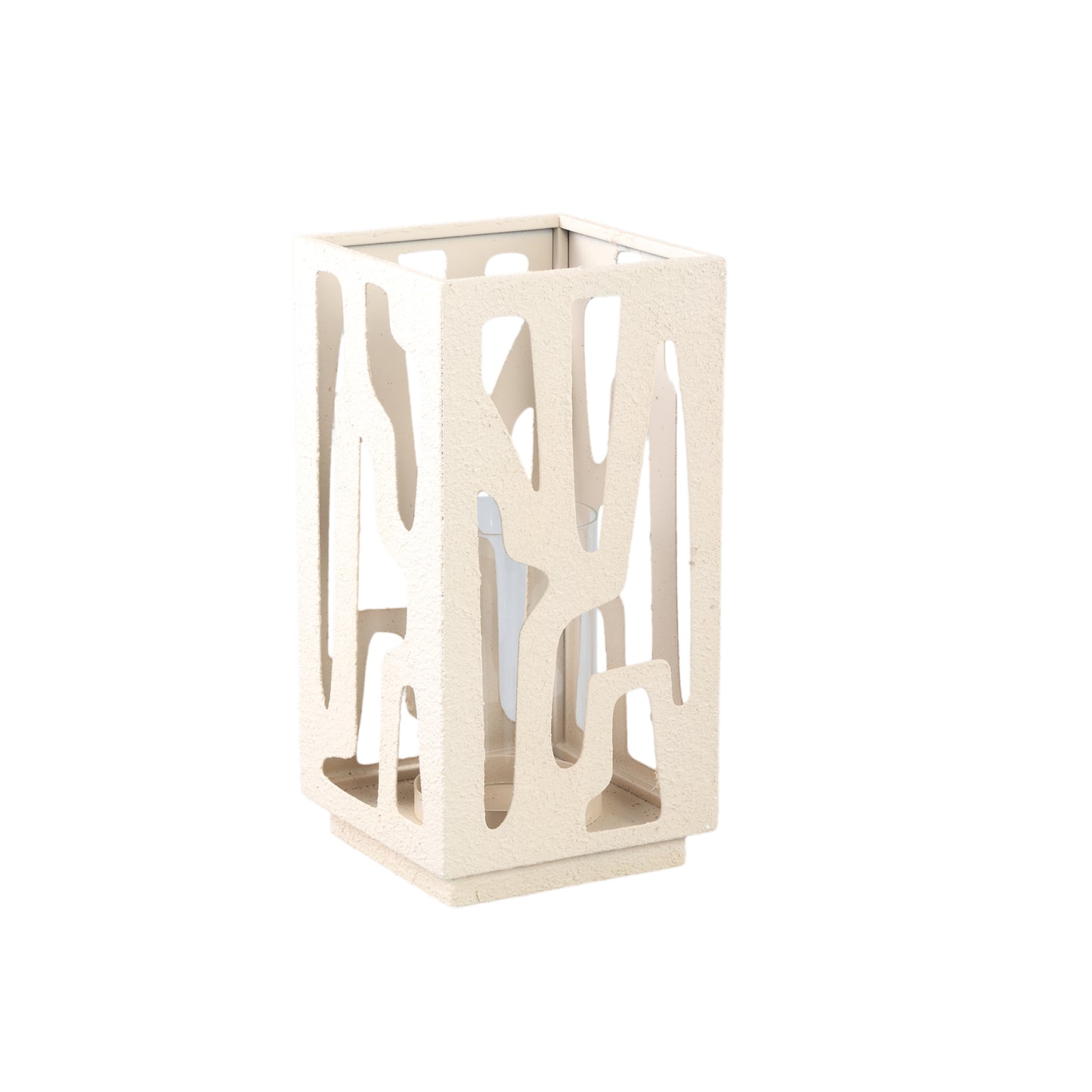 Dewey Cream Iron Square Stormlight With Glass S