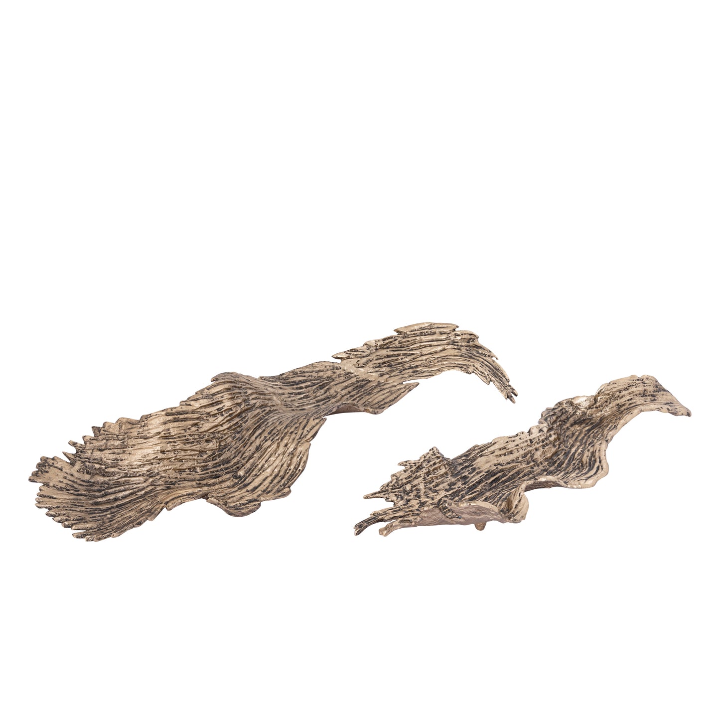 Aitana Gouden Gietaluminium Golvende Schaal Klein 7x54x15 cm