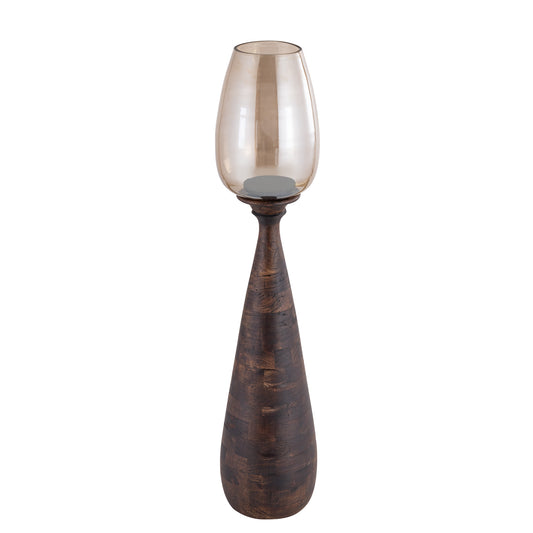 Midi Bruin Mangohout Stormlight Luster Glas M 100x20x20 cm