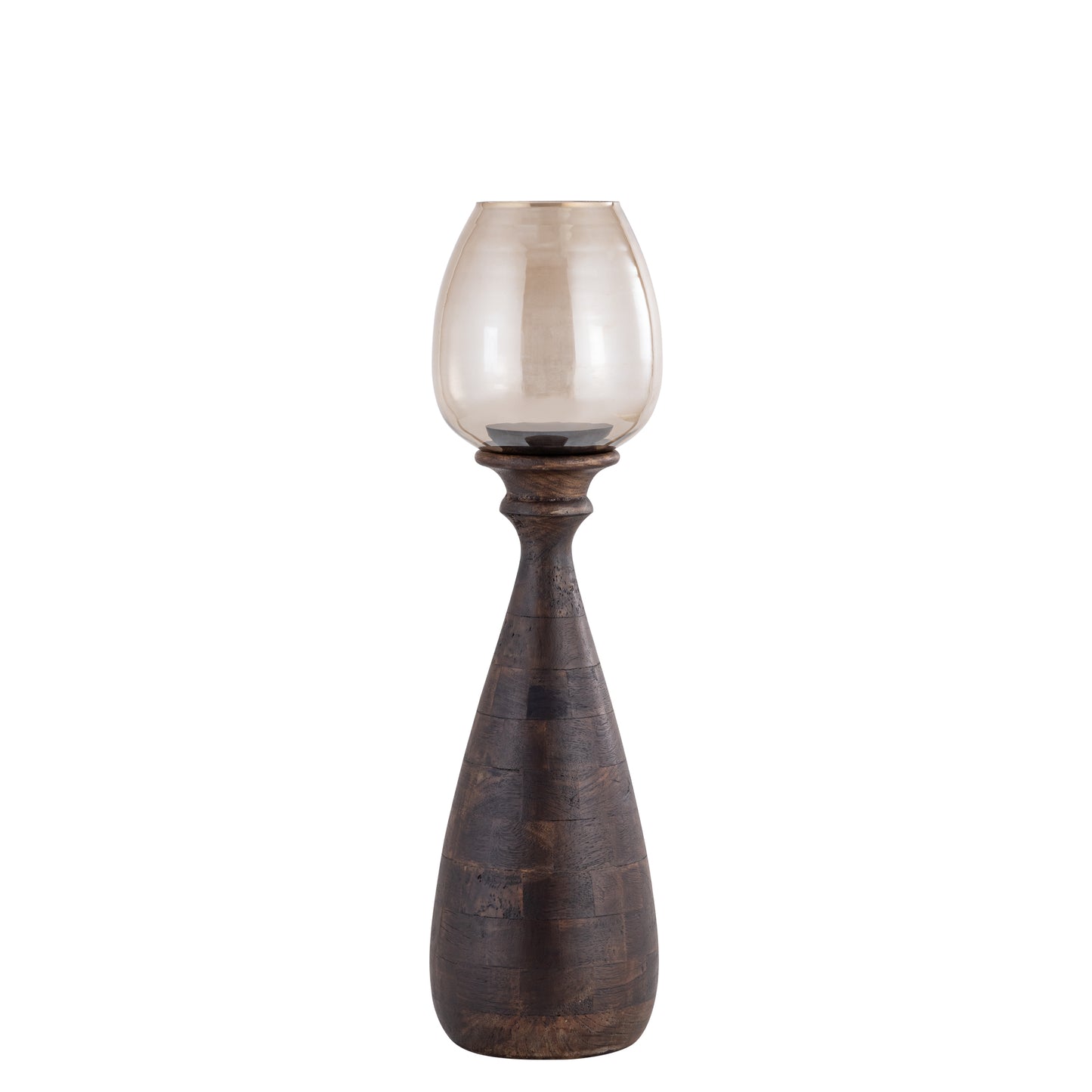 Midi Brown Mango Wood Stormlight Luster Glass S