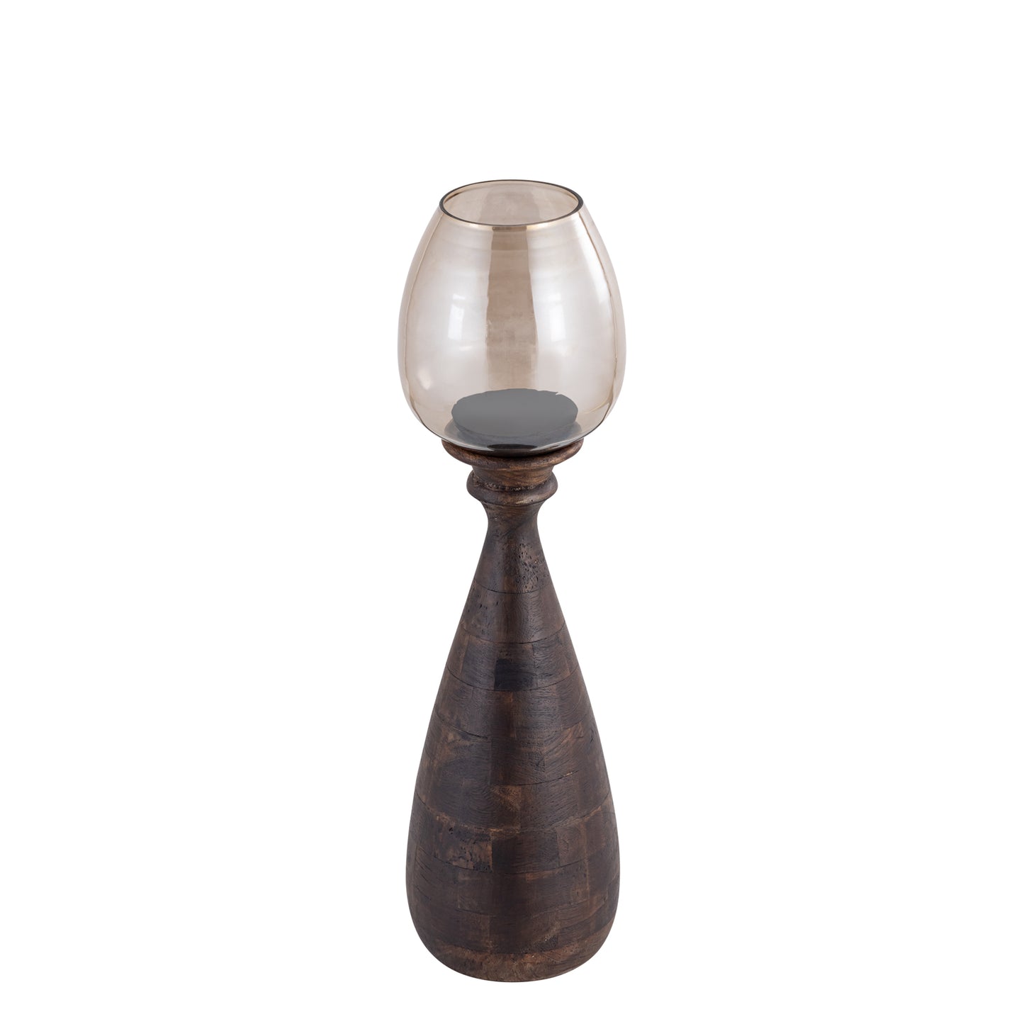 Midi Brown Mango Wood Stormlight Luster Glass S