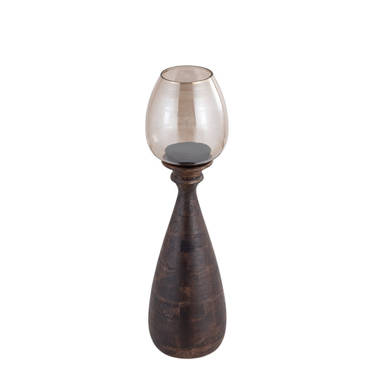 Midi Brown Mango Wood Stormlight Luster Glass S
