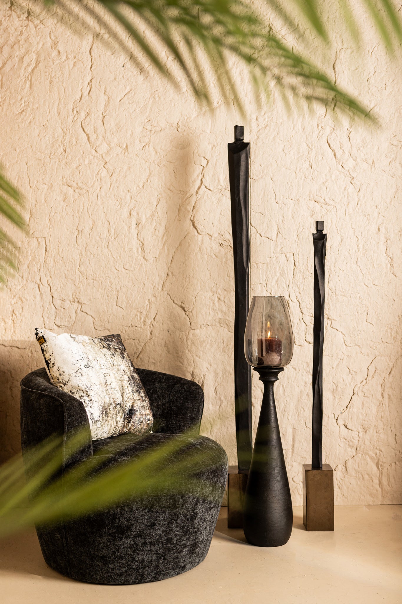 Midi Black Mango Wood Stormlight Smoke Glass M