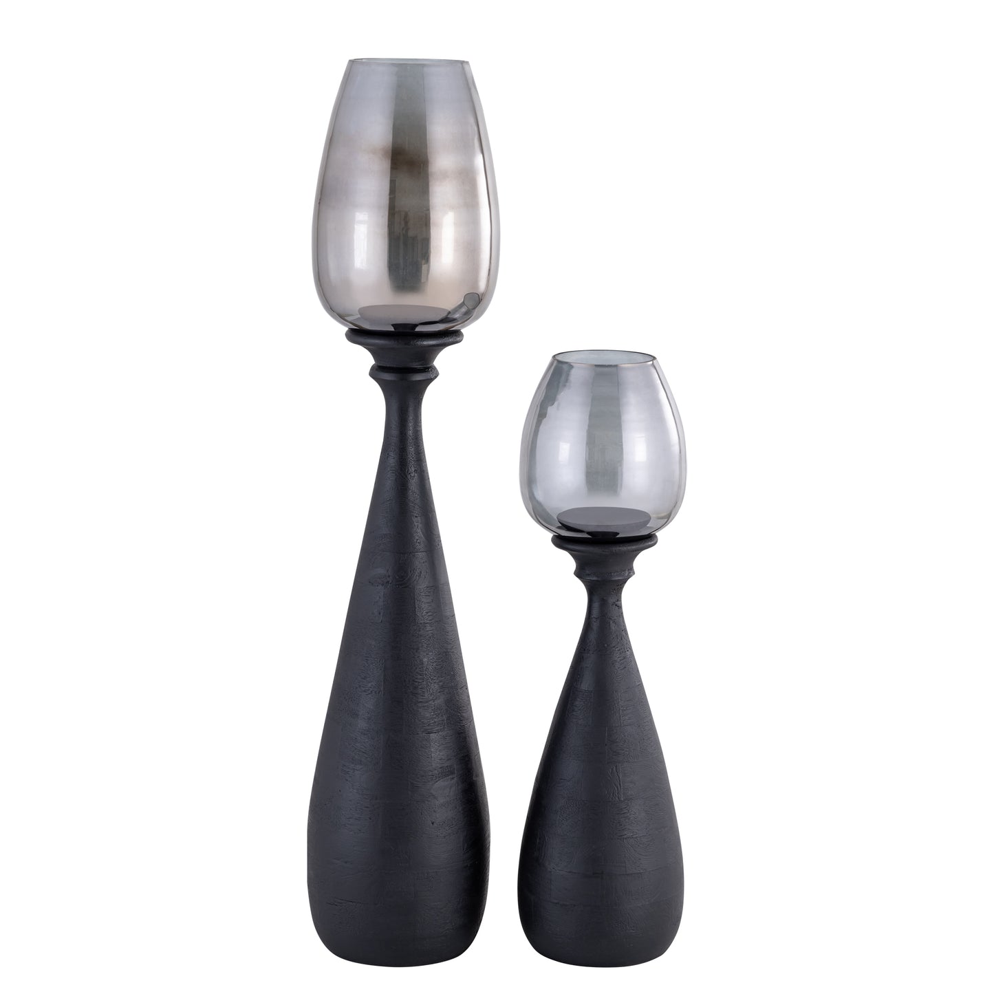 Midi Black Mango Wood Stormlight Smoke Glass S