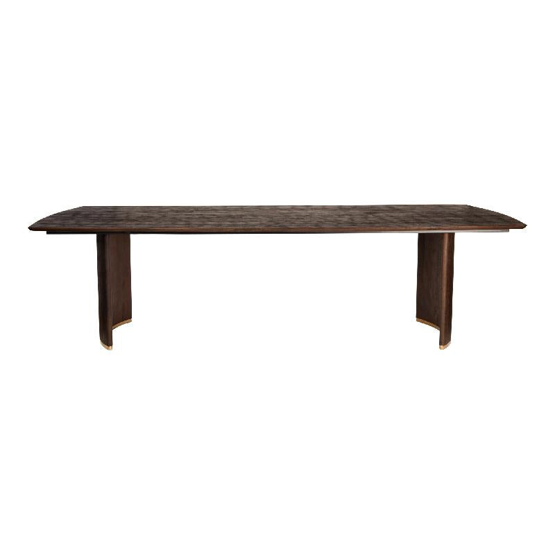 Ostara Bruin Mangohout Eettafel 240cm Gouden Poten 77x240x100 cm