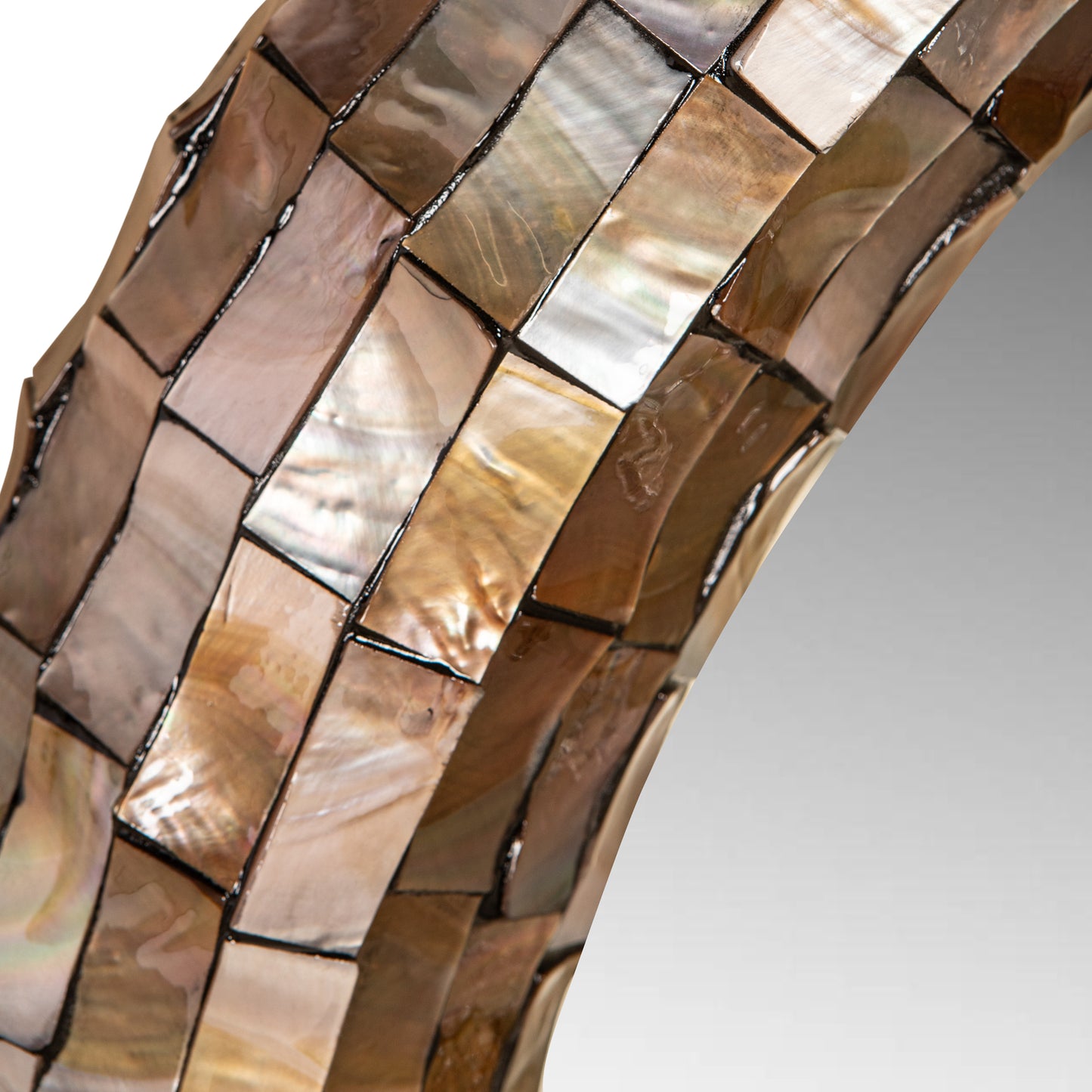 Chelsae Bronze Poly Round Shell Mirror Large