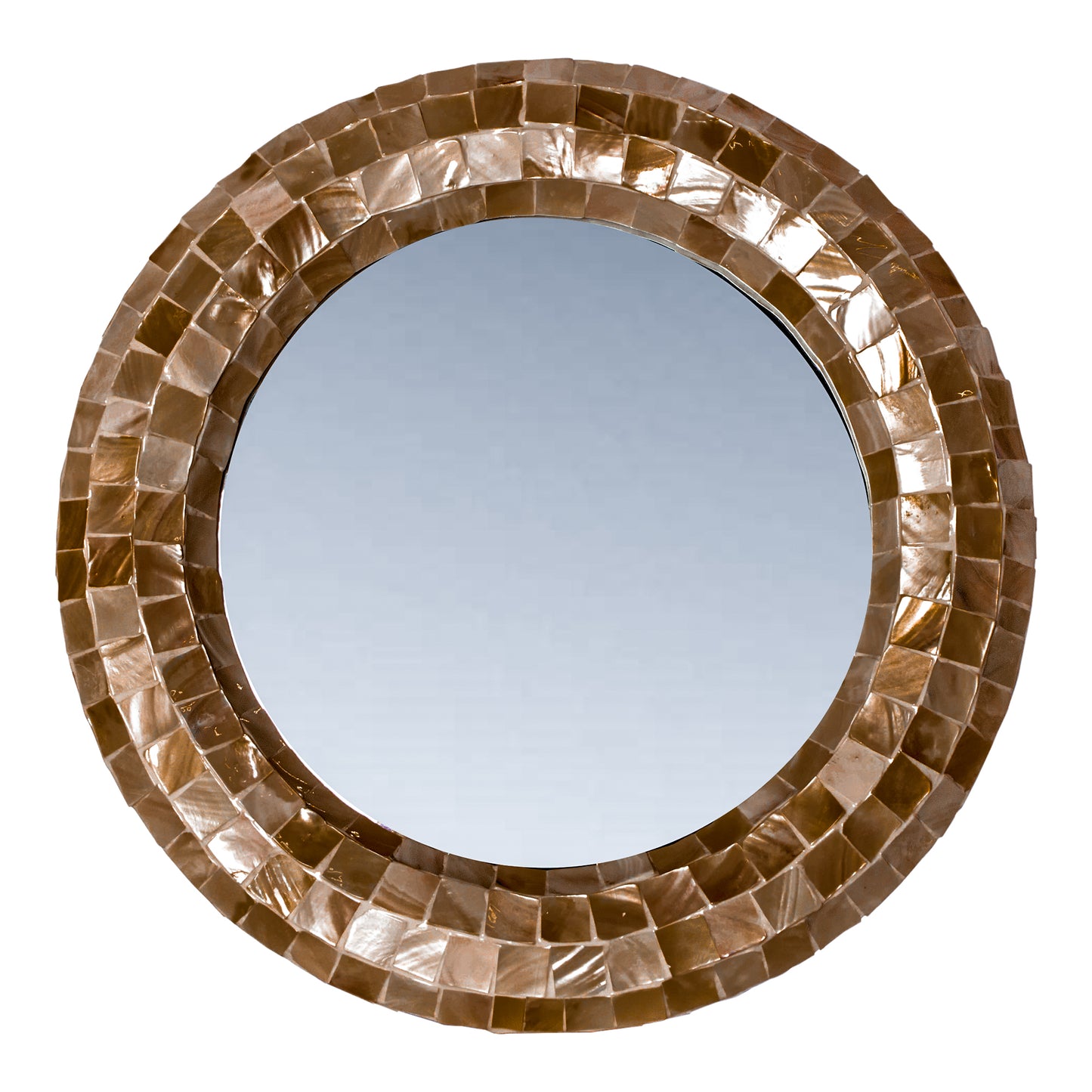 Chelsae Bronze Poly Round Shell Mirror Small