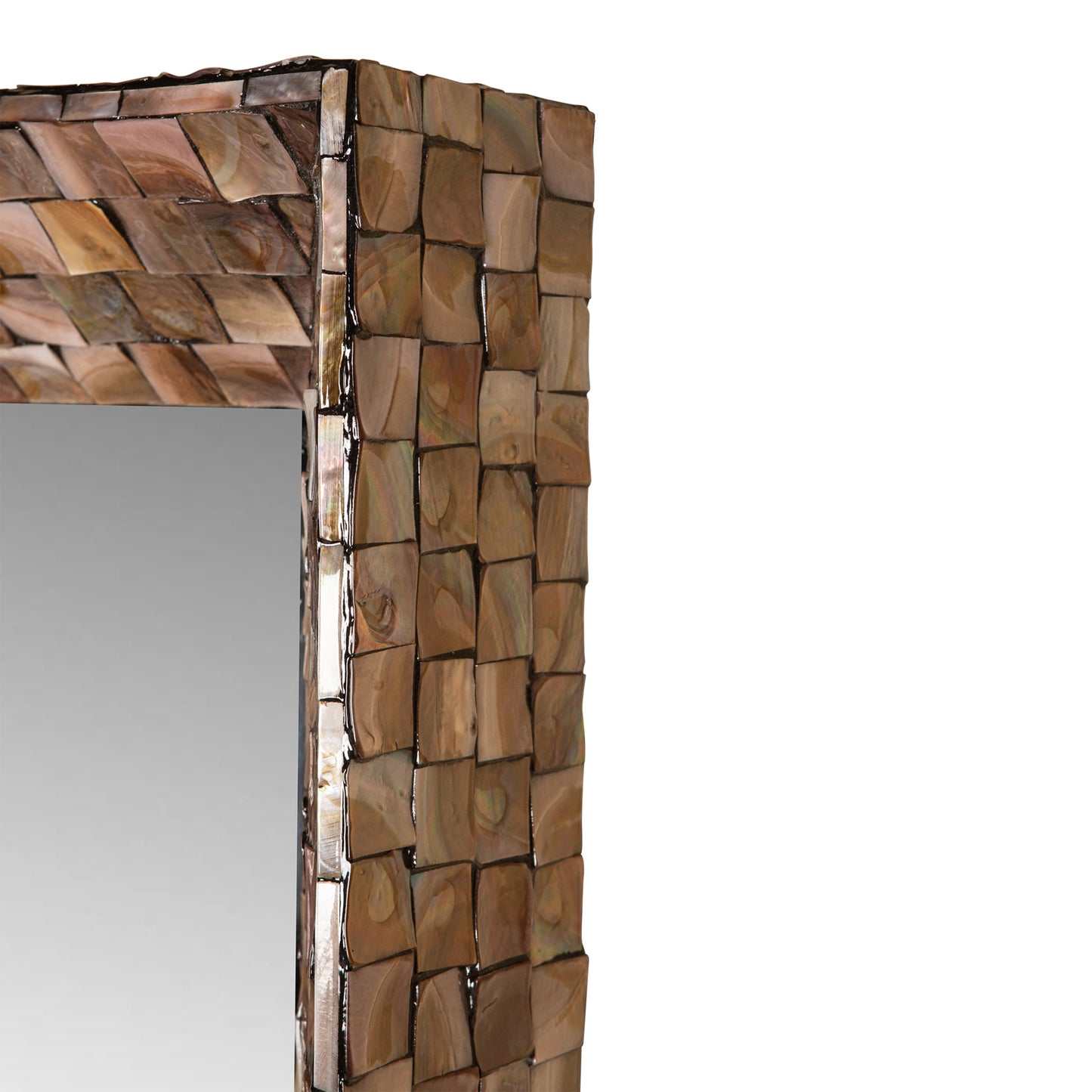 Chelsae Bronze Poly Rectangle Shell Mirror