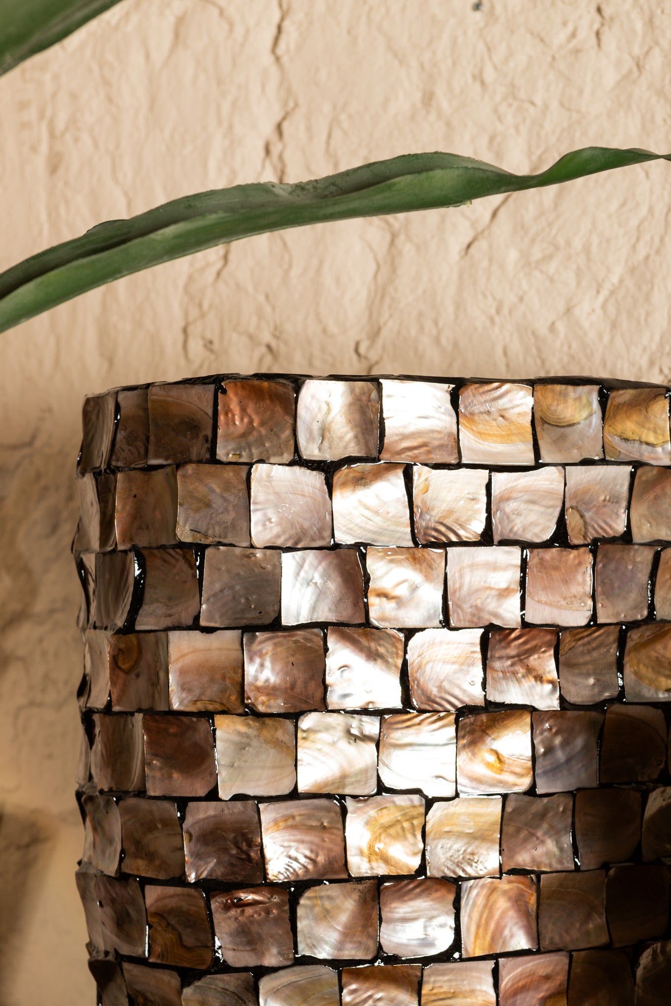 Chelsae Bronze Poly Rectangle Shell Mirror