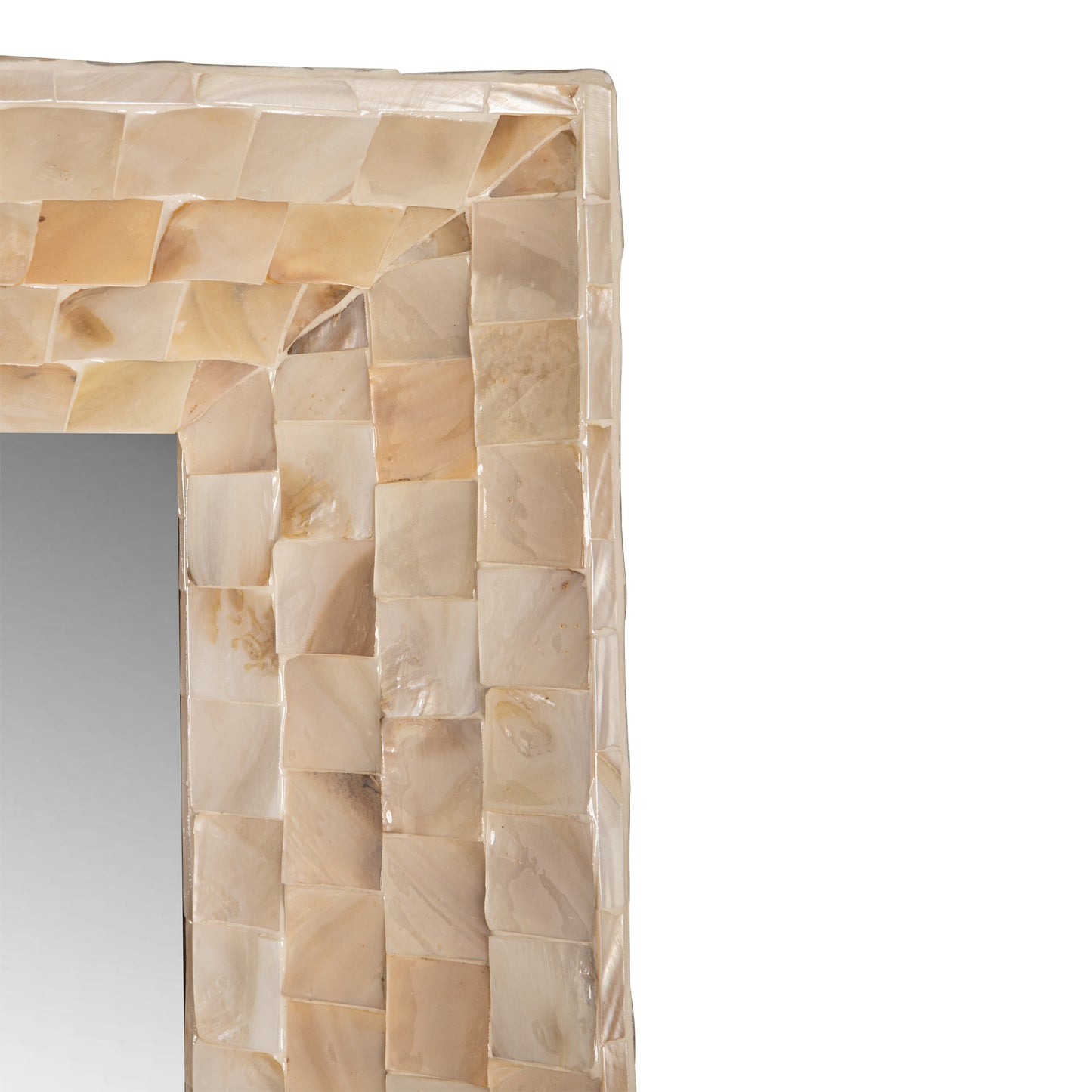 Chelsae Cream Poly Rectangle Shell Mirror