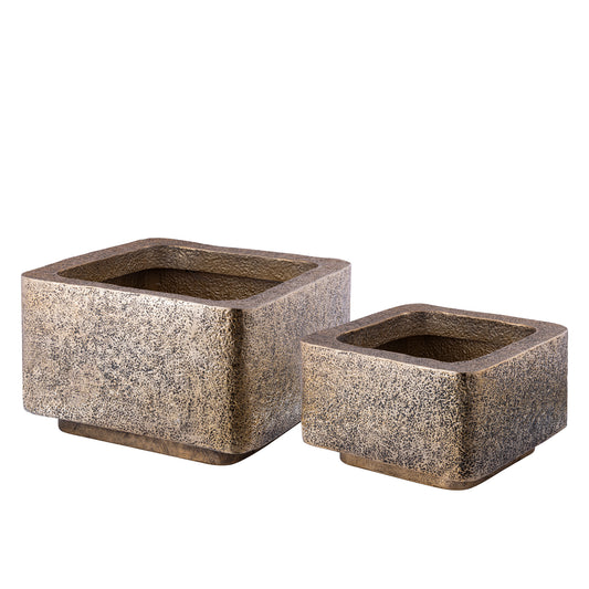 Indira Gold Alu Sheet Pot Low Square SV2