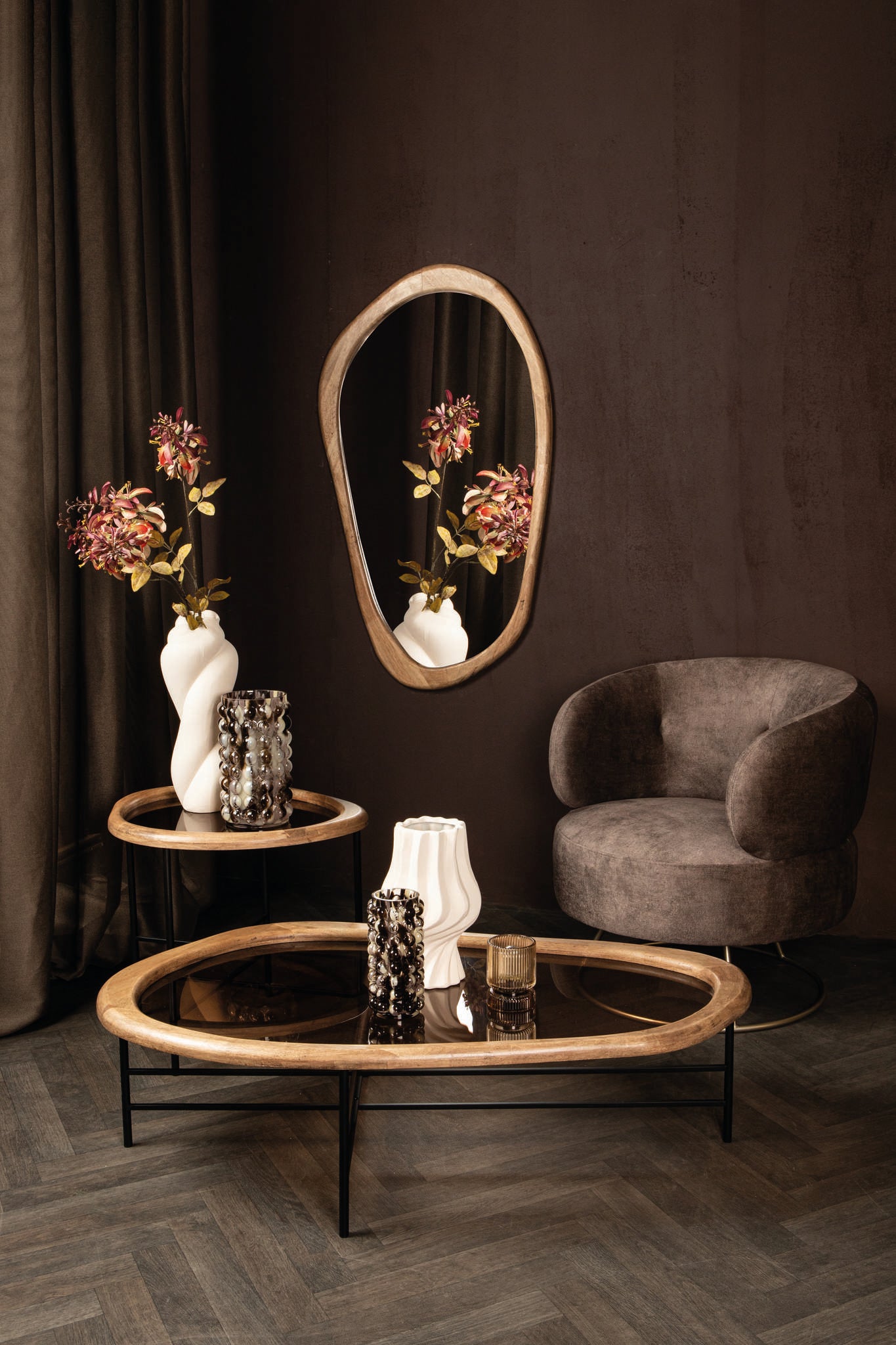 Donnella Cream Ceramic Matt Glazed Thick SwirlpotL