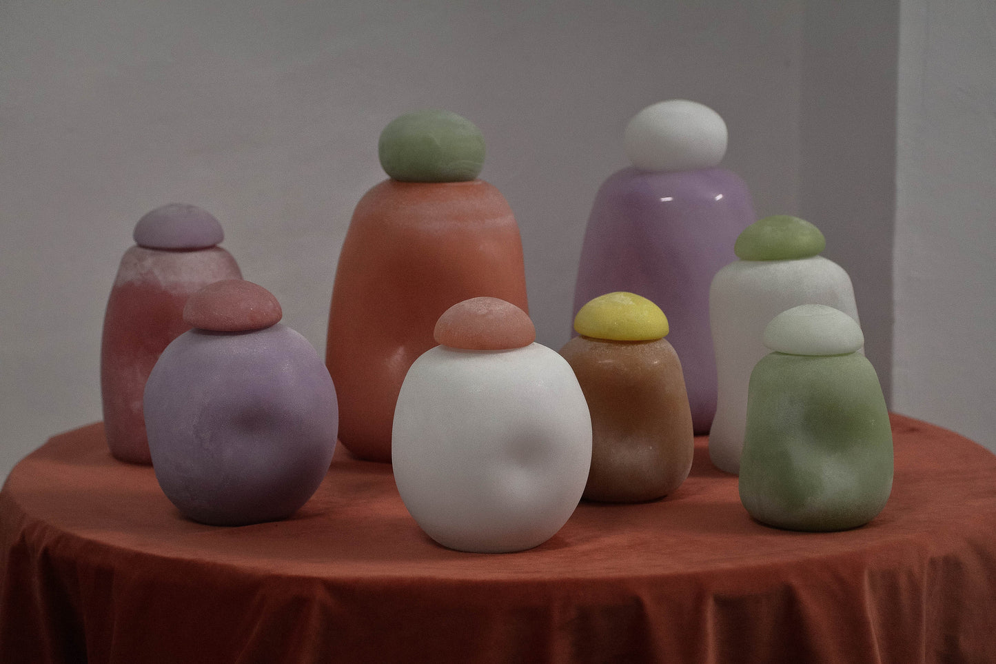 Karlie Purple Matte Glass Bulb Vase White Top