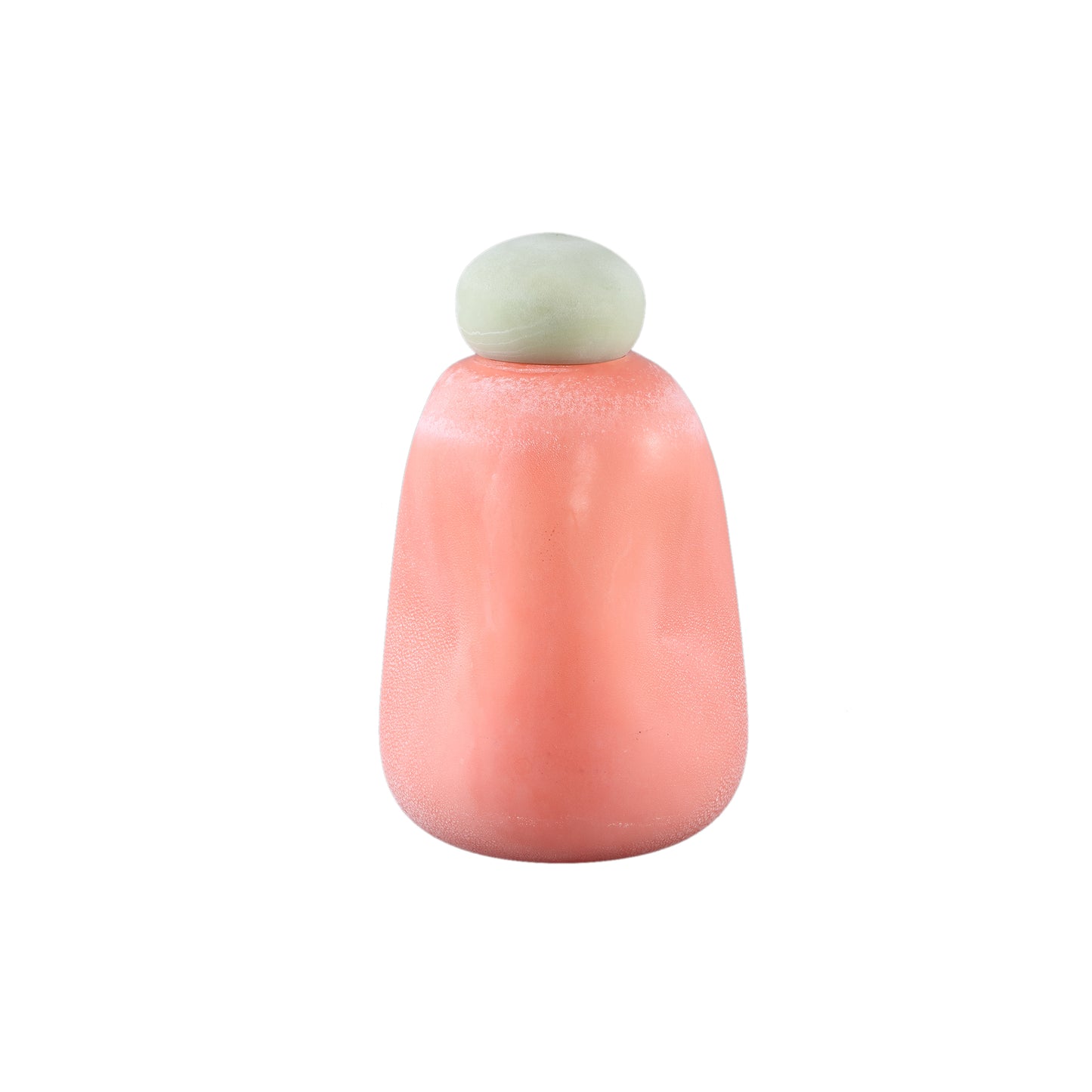 Karlie Orange Matte Glass Bulb Vase Green Top
