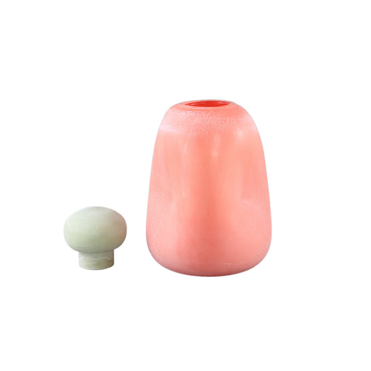 Karlie Orange Matte Glass Bulb Vase Green Top