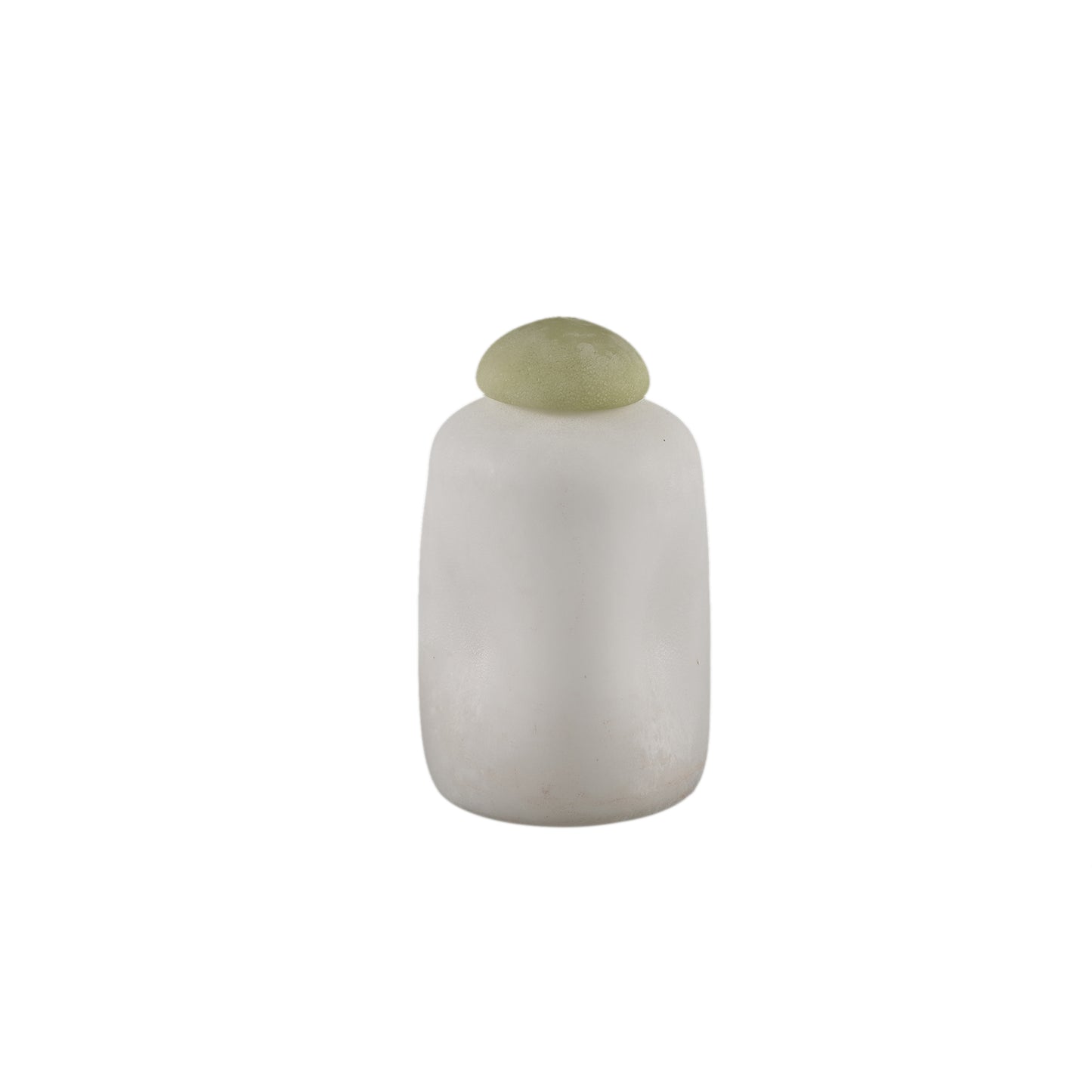 Karlie White Matte Glass Bulb Vase Green Top