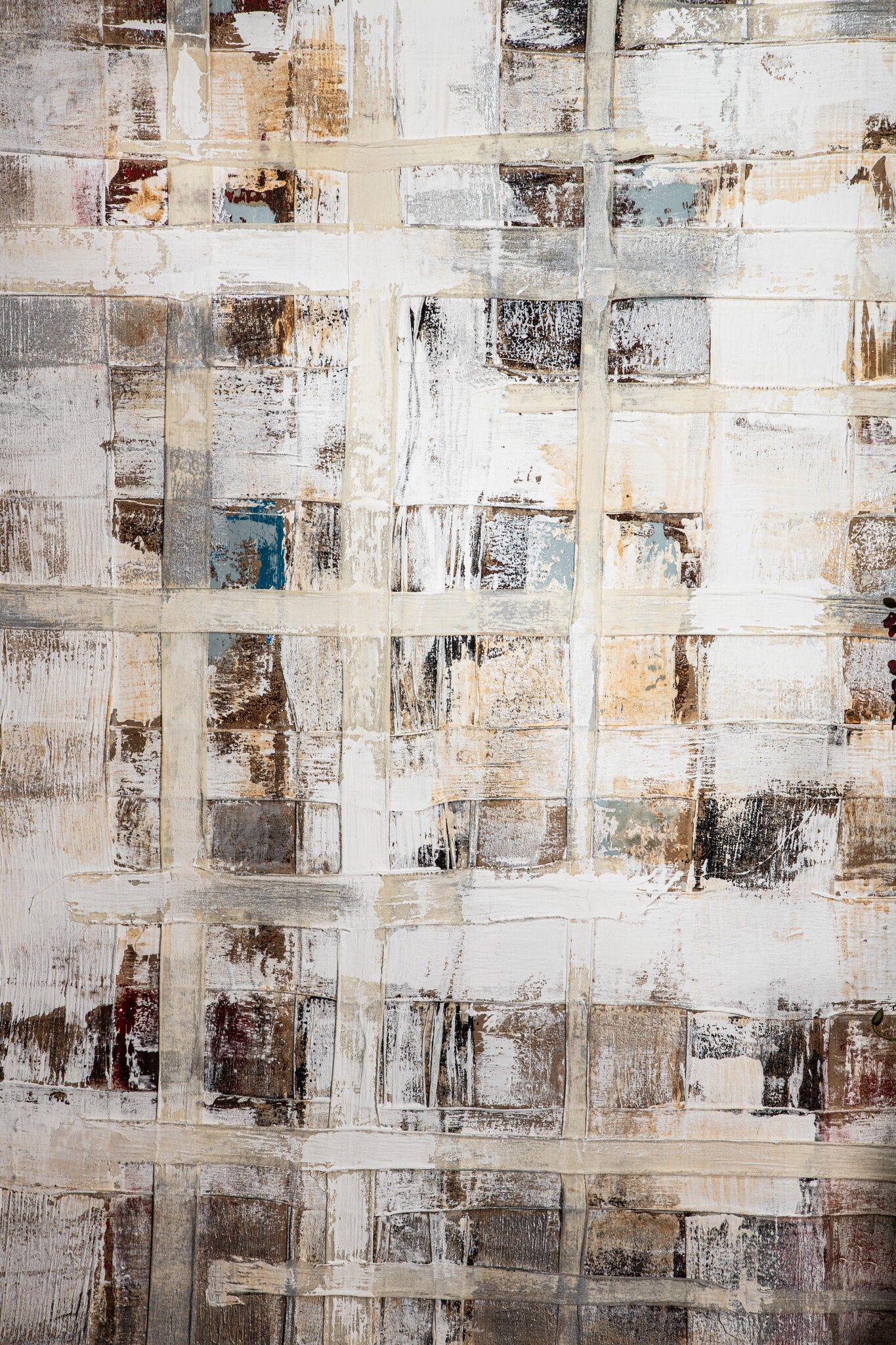 Julitta Cream Canvas Wall Panel Abstract Mixture