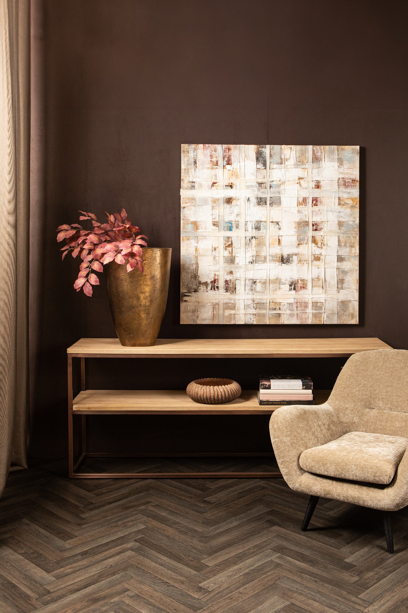 Julitta Cream Canvas Wall Panel Abstract Mixture