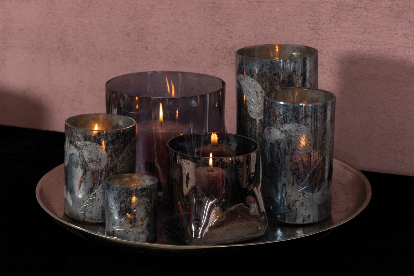 Deklin Grey Glass Stormlight Square To Round Top S