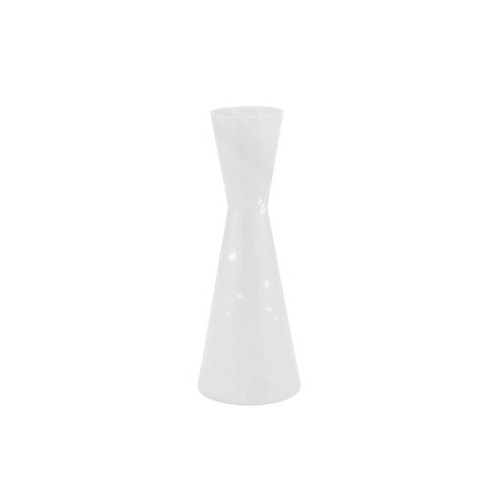 Corena White Glass Vase Solid Black Double Cone S
