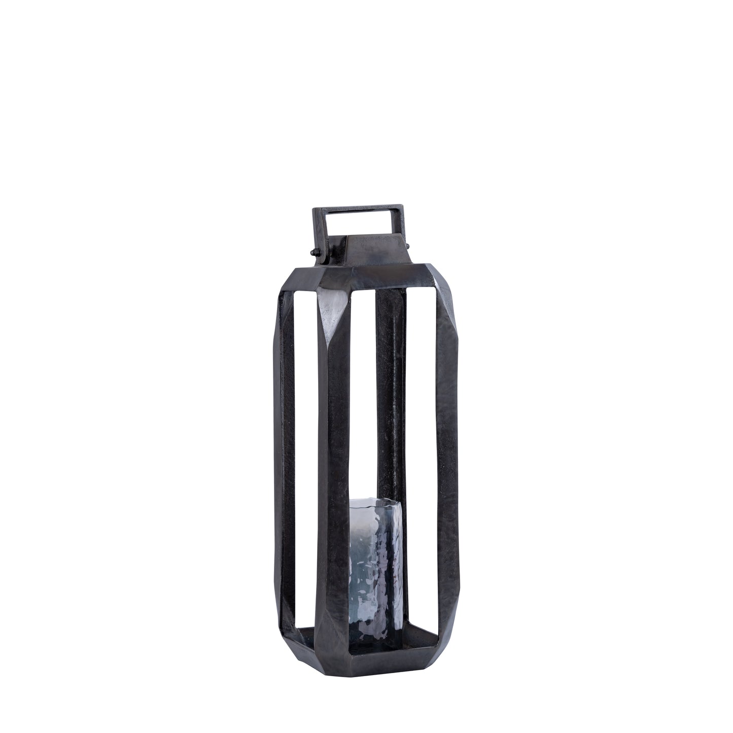 Hythm Black Casted Alu Lantern With Glass S