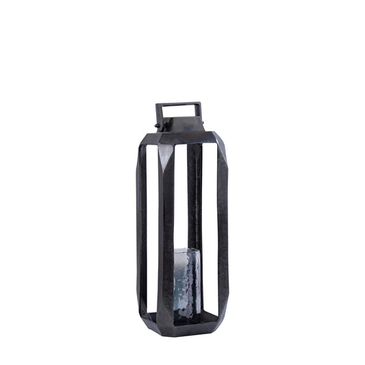 Hythm Black Casted Alu Lantern With Glass S