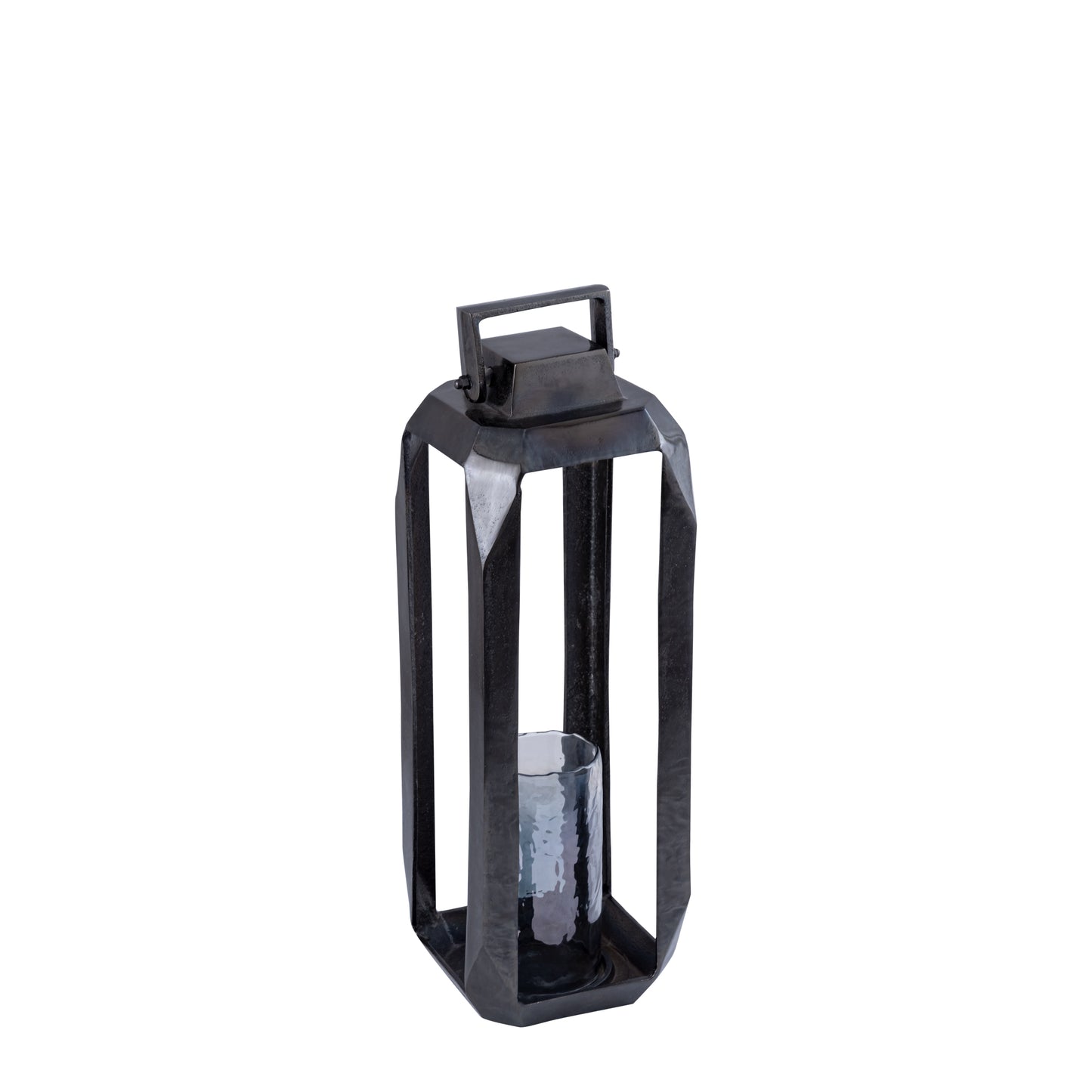 Hythm Black Casted Alu Lantern With Glass S
