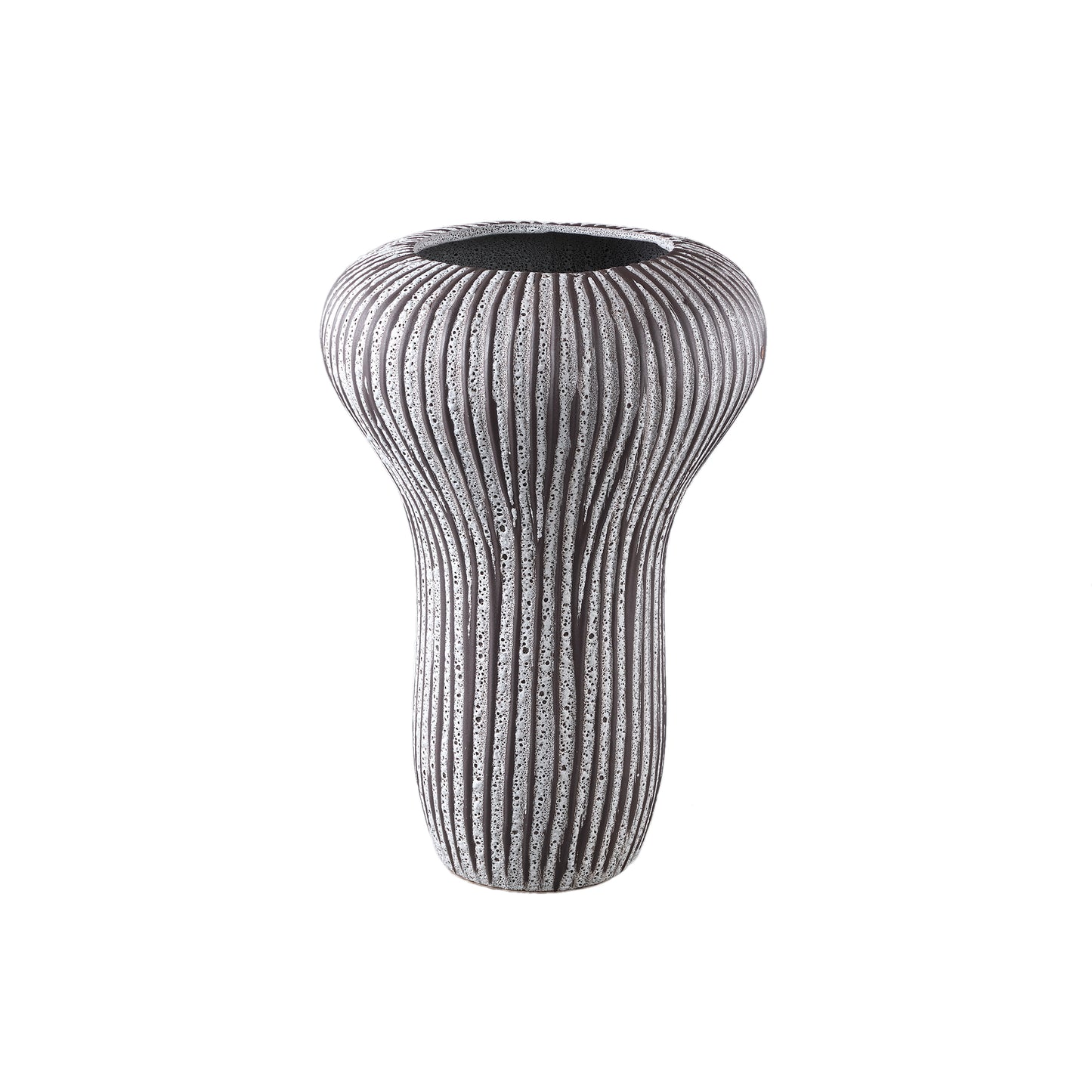 Kayson Brown Ceramic Rough Glazed Pot Round L