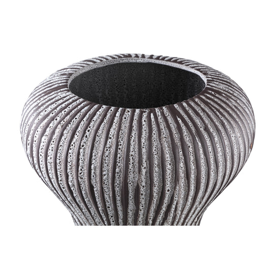 Kayson Brown Ceramic Rough Glazed Pot Round L