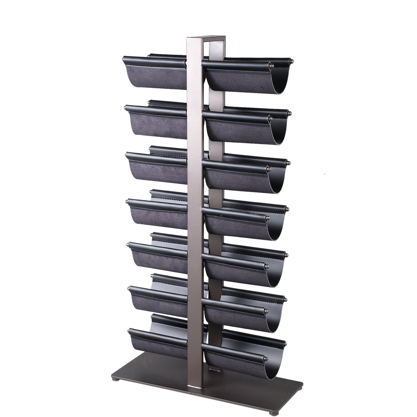 Davitt Black Steel Winerack PU Leather Holders L