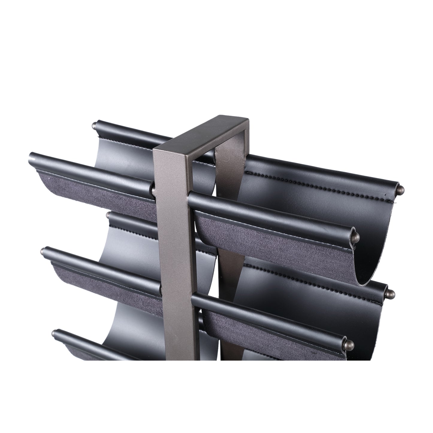 Davitt Black Steel Winerack PU Leather Holders L
