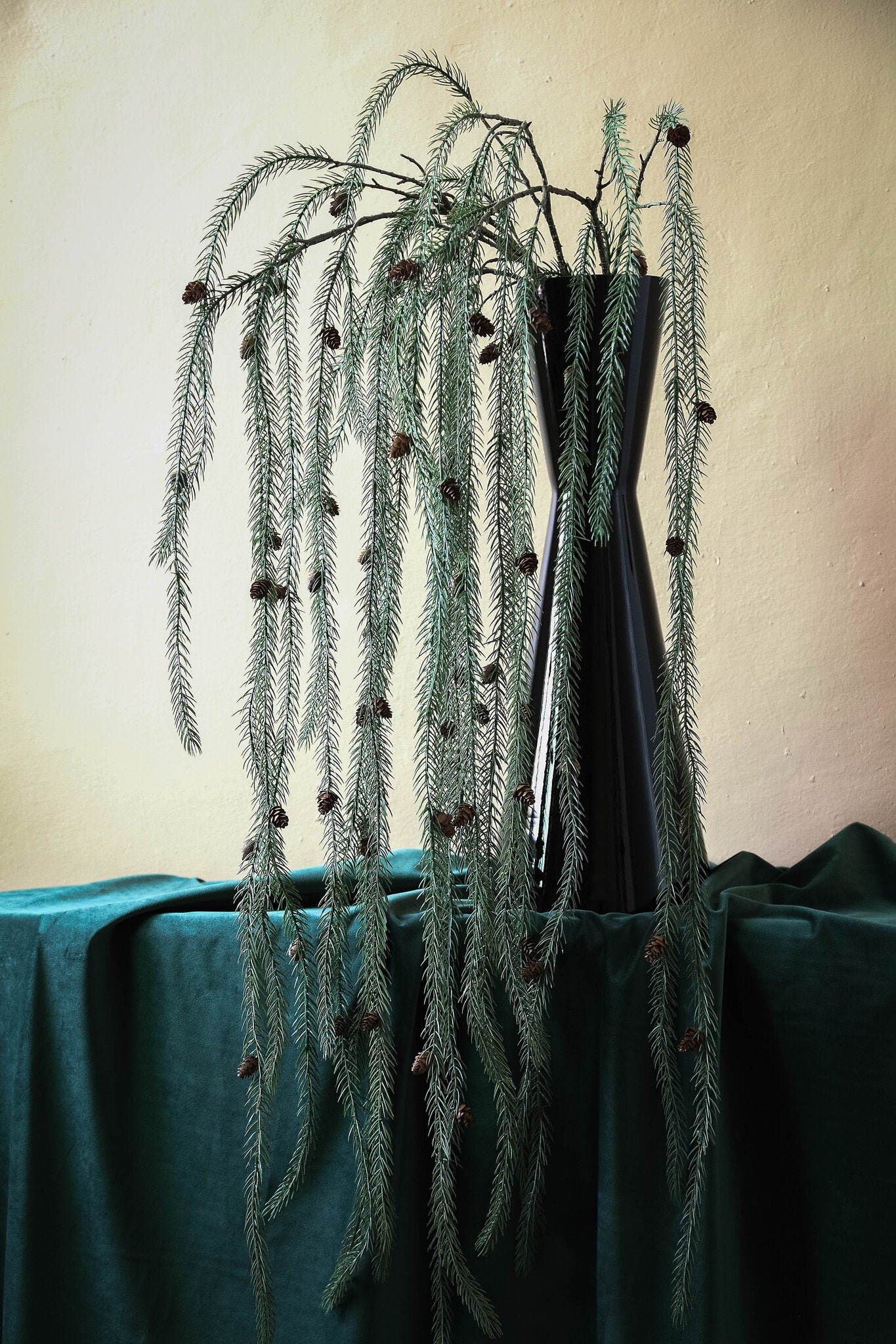 Twig Plant Kunsttak Groen Dennentakken Met Dennenappels Set Van 6 Stuks 155x125x17 cm