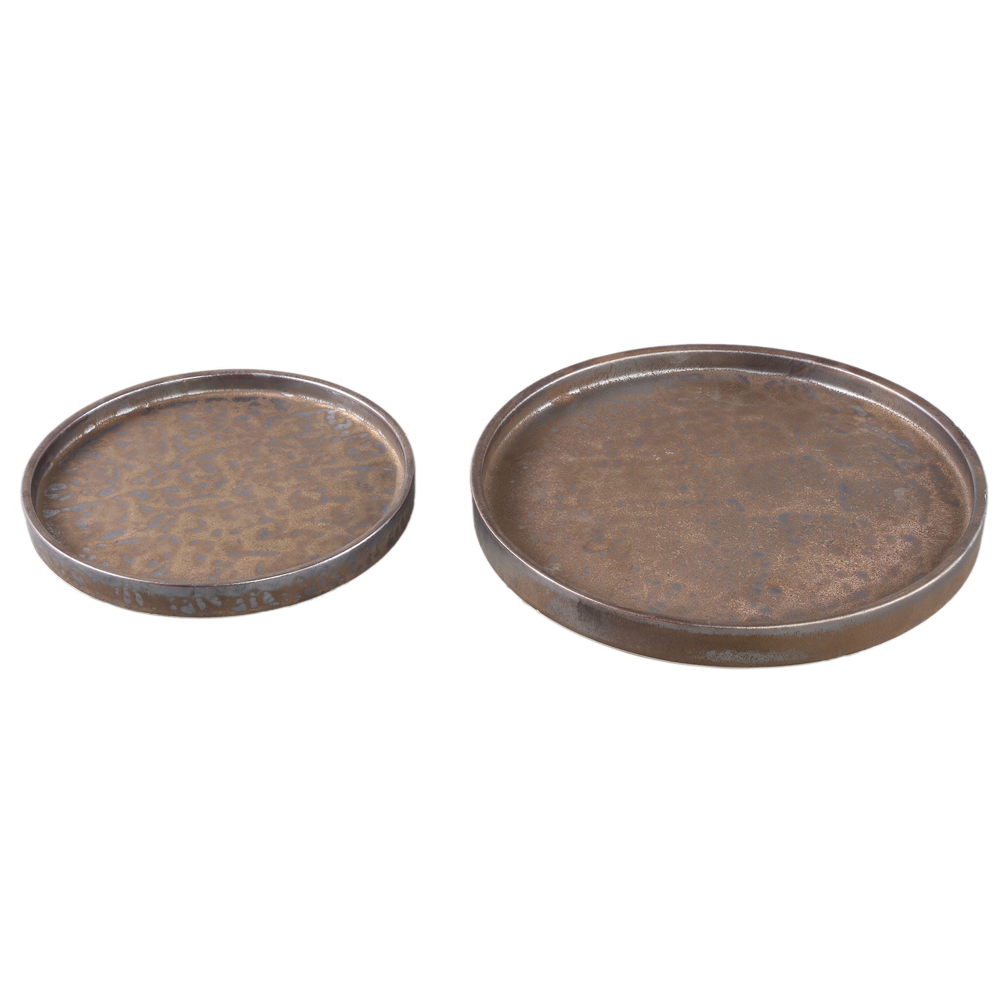 Kasim Bronze Ceramic Glazed Plate Round L