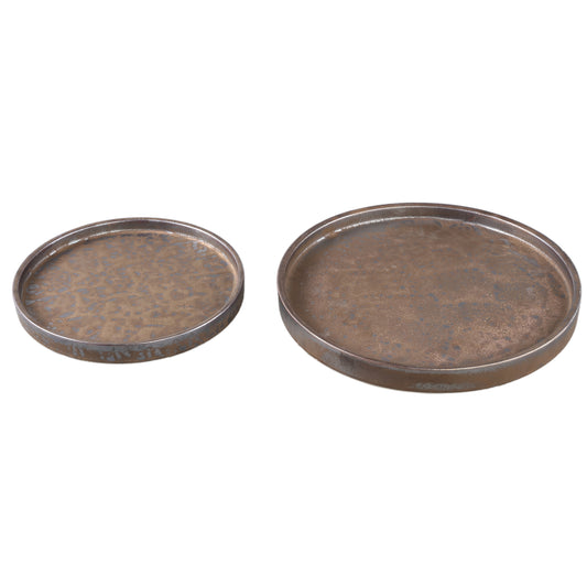 Kasim Bronze Ceramic Glazed Plate Round L