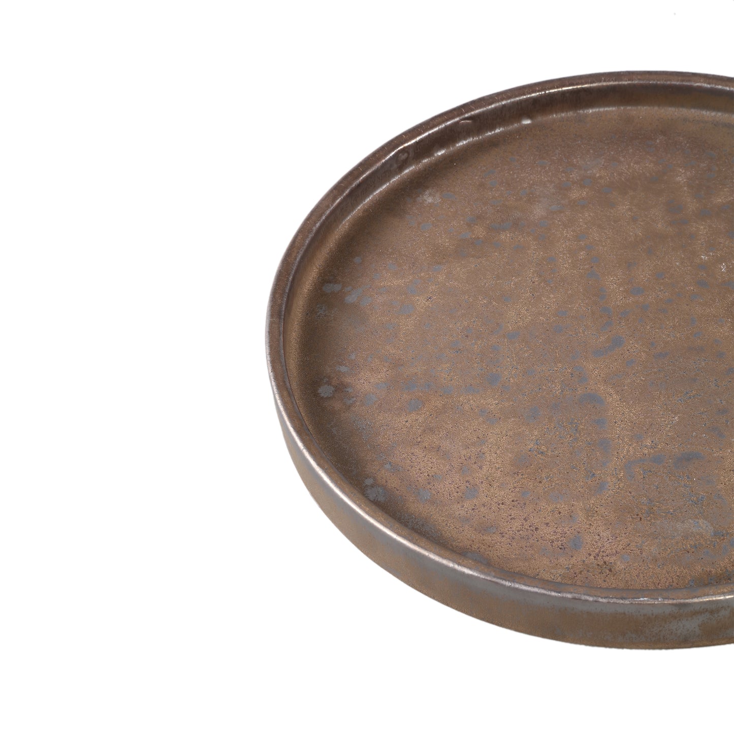 Kasim Bronze Ceramic Glazed Plate Round L