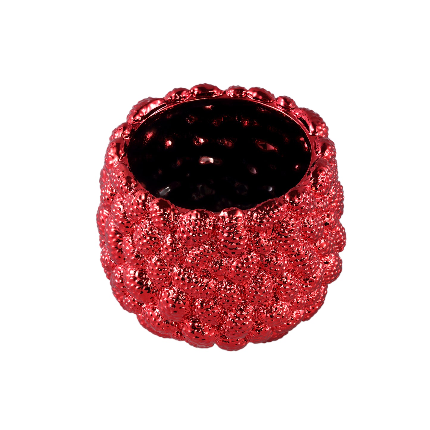 Francisca Red Ceramic Metallic Glazed Pot Pines L