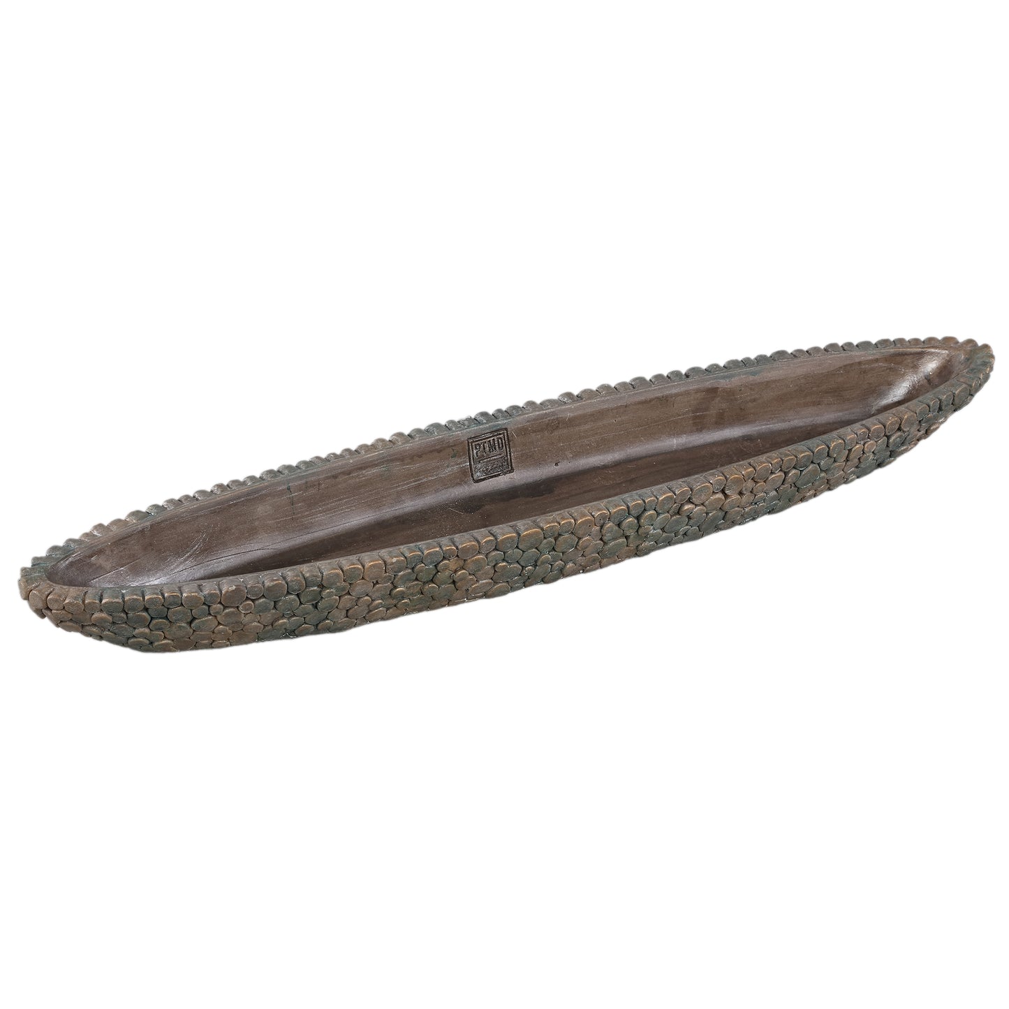 Jannicke Black Cement Bowl Boat Shape Dot PatternL