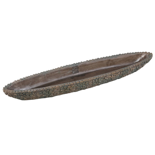 Jannicke Black Cement Bowl Boat Shape Dot PatternL