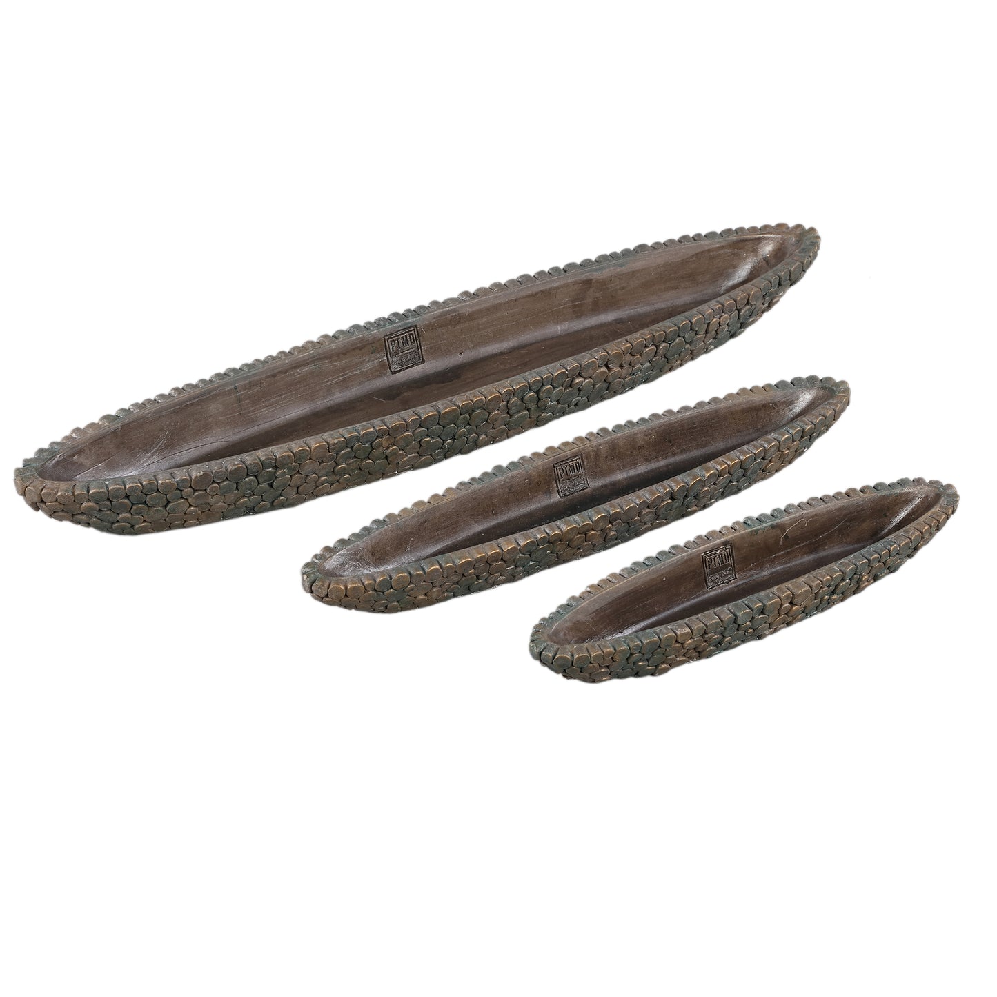 Jannicke Black Cement Bowl Boat Shape Dot PatternL