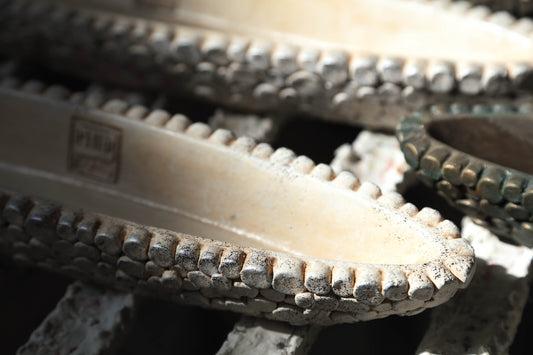 Jannicke Cream Cement Bowl Boat Shape Dot PatternL