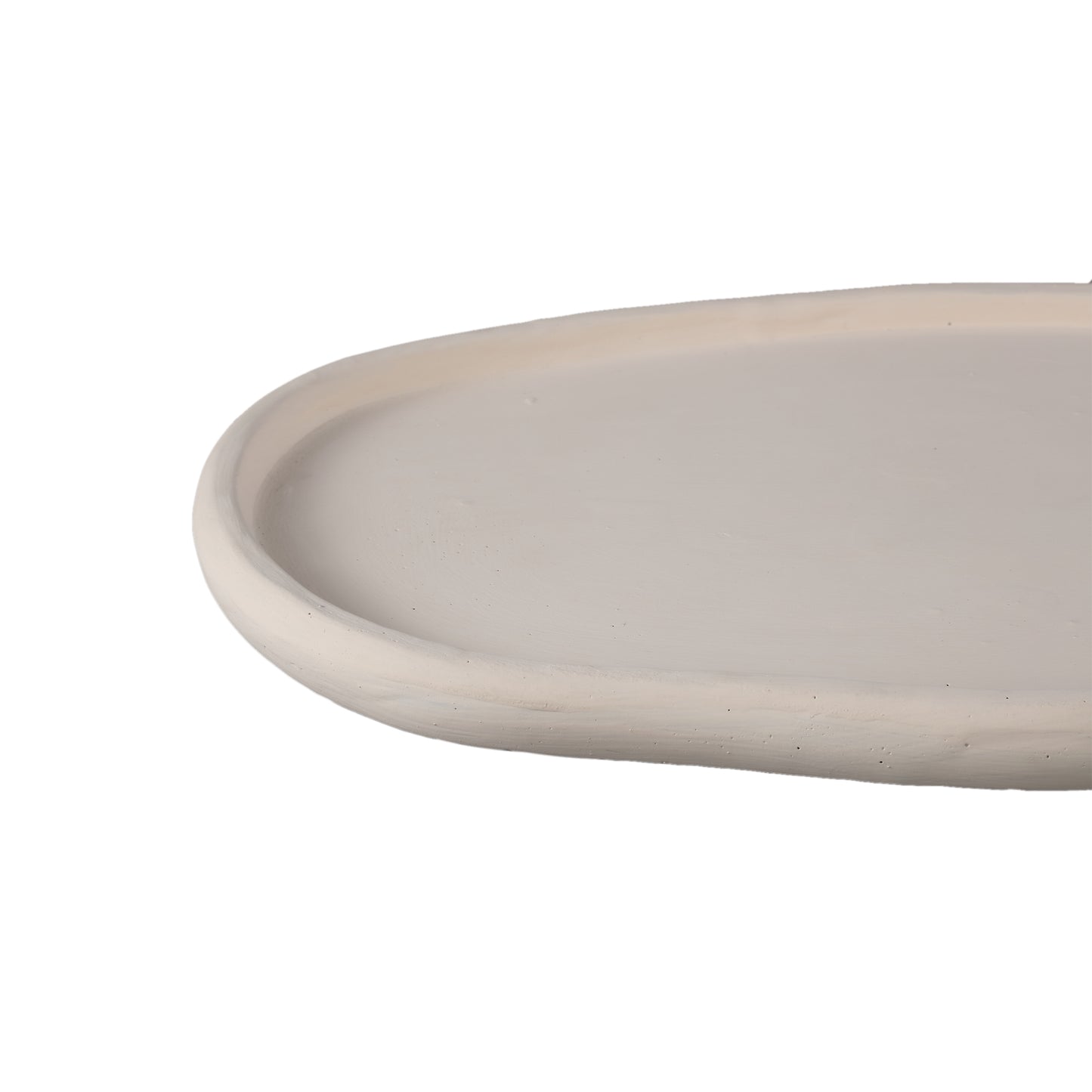 Tammy Cream Cement Organic Plate On Foot L