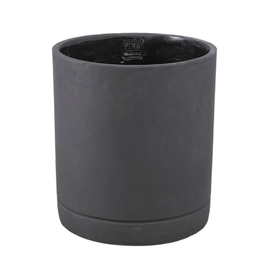 Vik Purple Dark Cement Cylinder Pot Round Matt XL